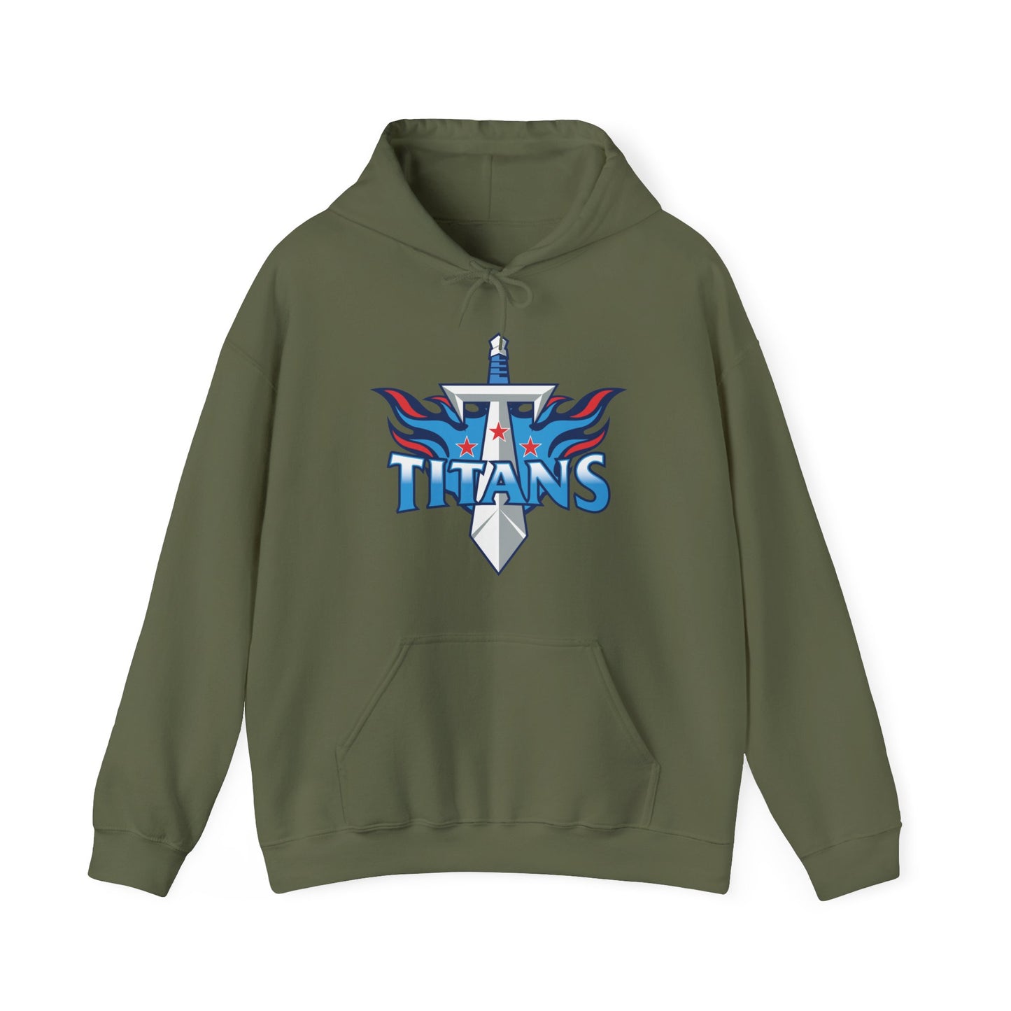 Fan hoodie with Titans sword emblem