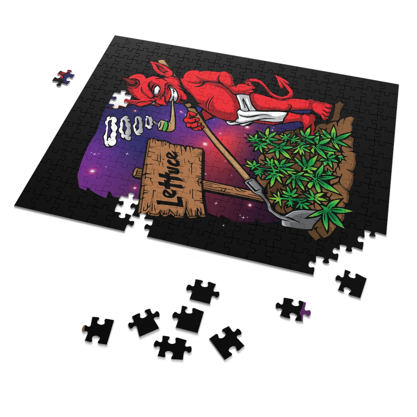 Unique and fun Devils Lettuce puzzle artwork